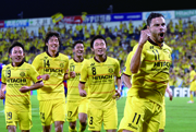 9/25 甲府戦でゴールを決め喜ぶFWディエゴオリベイラ